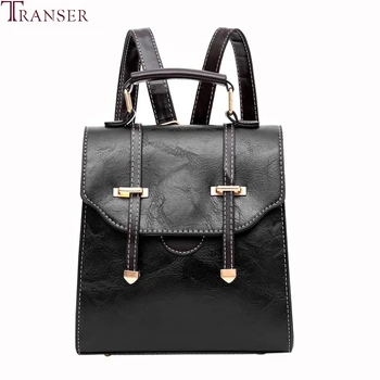 

Transer 2020 New Women Fashion Leather Solid Waterproof bag Shoulder Backpack Bags Leisure High-quality Leather Backpack