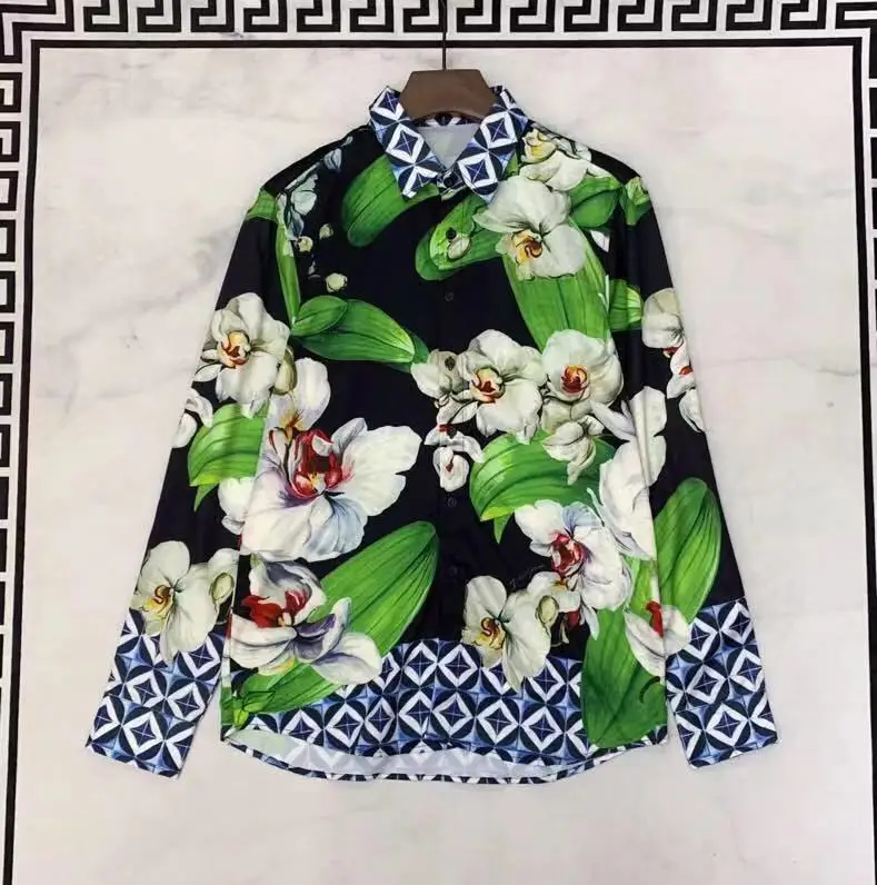 AH10222, модные мужские рубашки, 2019, Подиумные, Роскошные, известный бренд, Европейский дизайн, вечерние, Стильная мужская одежда