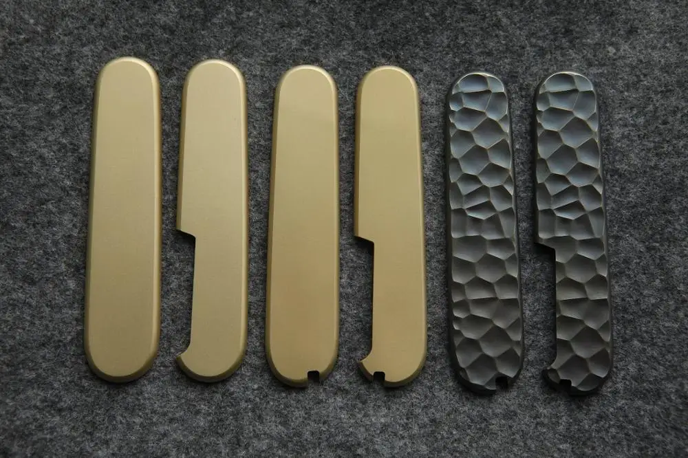1 Pair DIY Brass Handle Scale for 91mm Victorinox Swiss Army Knife EDC Mod