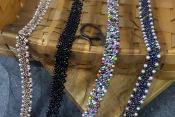 

Handmade diy jewelry accessories clothing accessories handmade beading pearl lace tie belt jewelry material