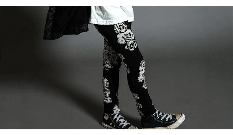INS Hot Selling Nu Celebrity Style Autumn New Style Men And Women Crawler Leggings Pure Cotton Printed CHILDREN'S Pants Ski