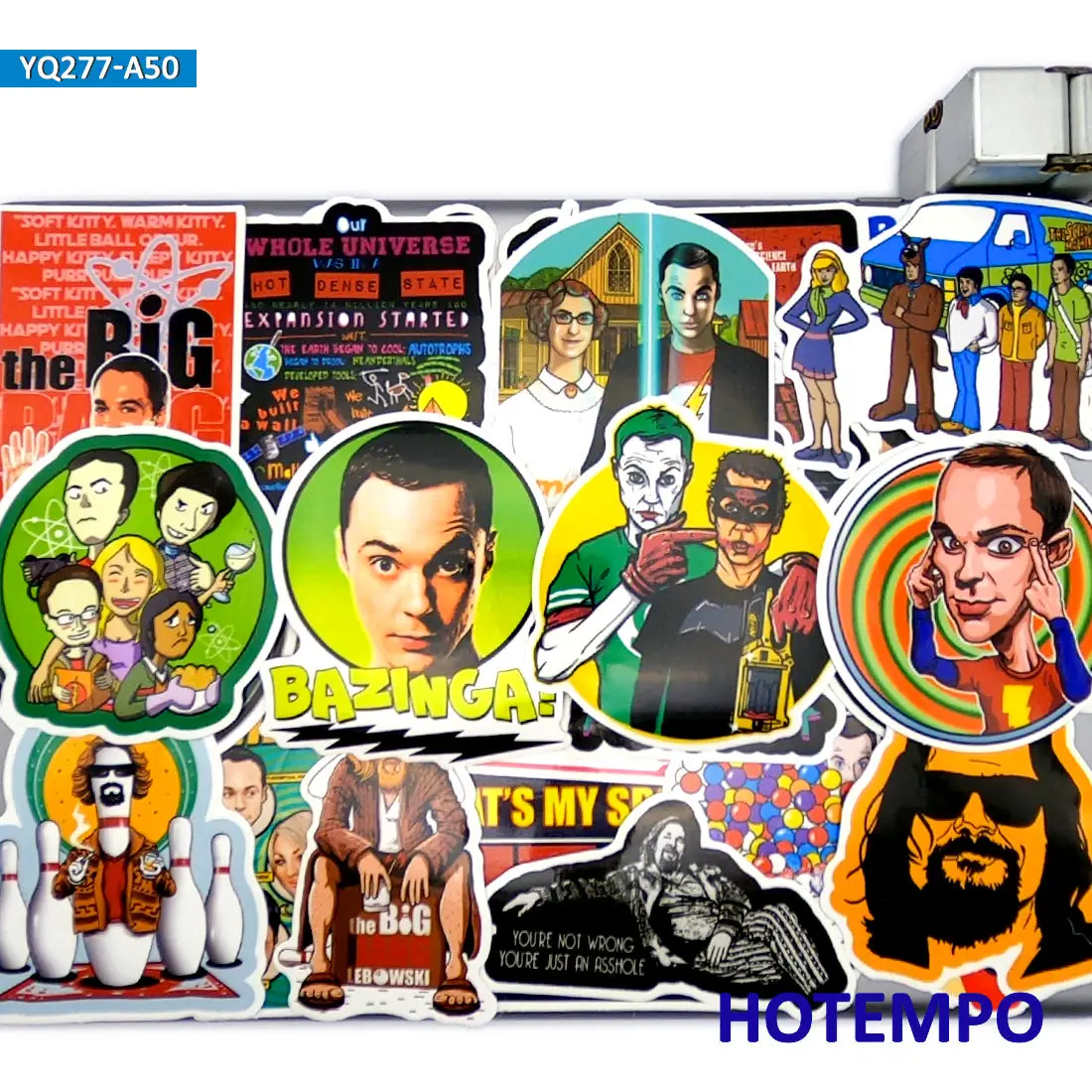 50pcs Big Bang Style US TV Series Funny Mix Laptop Phone Skateboard Stickers Pack for Kids Toys DIY Notebook Guitar Bike Sticker