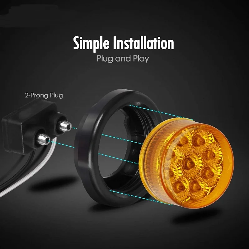 Hopkins Towing Solutions 2 In. 12V Round LED Clearance/Side Marker Light, Amber At Tractor Supply Co - Foto 7