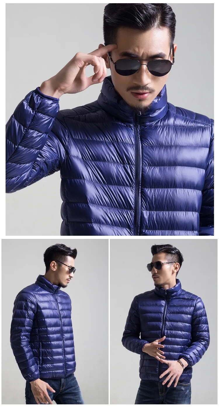 Новинка, 6xl, мужской пуховик, Сверхлегкий, белый, утиный пух, пальто, стоячий воротник, зимняя куртка, Мужская, повседневная, однотонная, переносная, мужское пальто