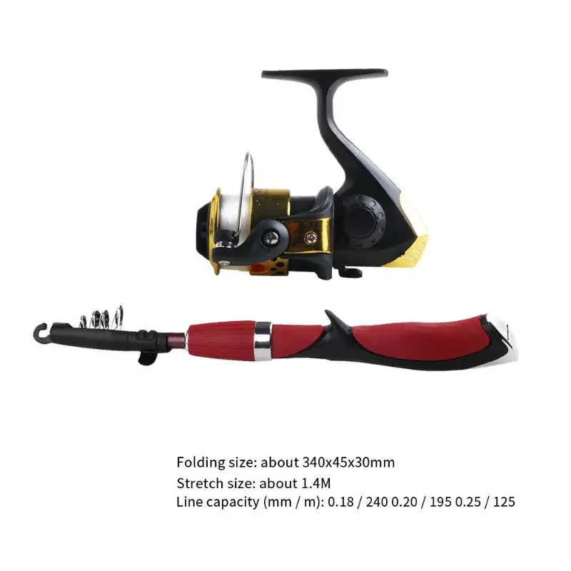 Hot Sale Rod Combo Multi-function 6 Section Casting Fishing Pole+Left/Right Hand Interchangeable Fishing Reel Set
