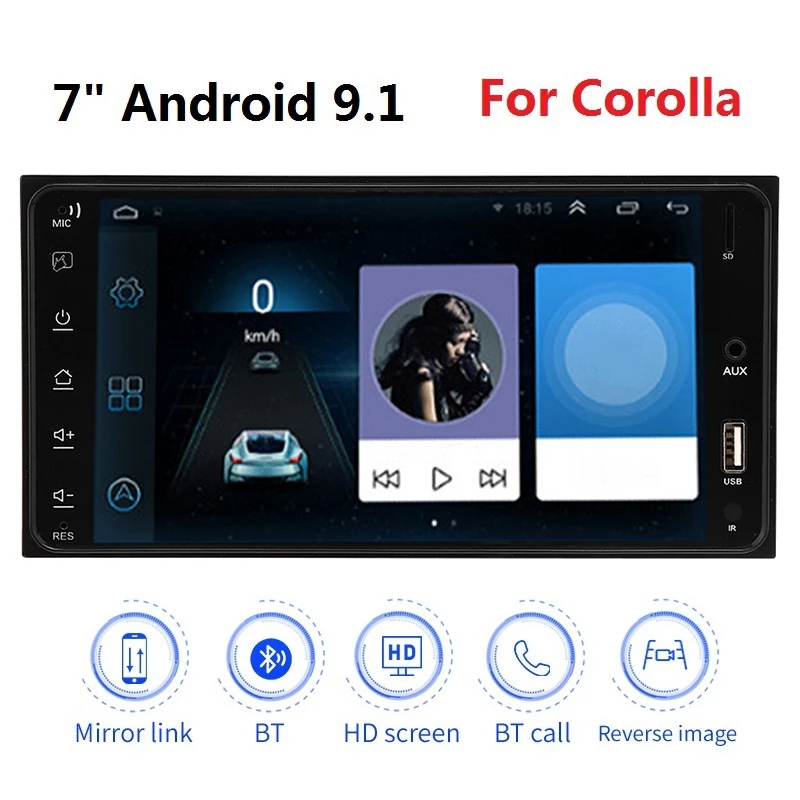7 дюймов Android 9 1 2Din HD свяжитесь Sn автомобиля MP5 плеер для Защитные чехлы сидений