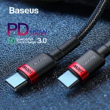 Кабель Baseus 5A usb type C PD 100W type C to type C кабель Quick Charge 3,0 USB C для samsung S9 HUAWEI MacBook Pro type C провод