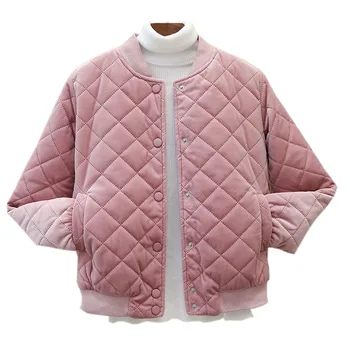 

Cotton Jacket Women's New Autumn and Winter Gold Velvet Padded Loose Wild Short Paragraph Jacket Warm Jacket