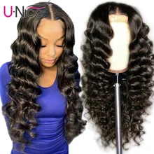 Волосы UNICE 13*4/6 свободные глубокая волна Синтетические волосы на кружеве Парики 14-24 дюймов бразильские Волосы remy Синтетические волосы на кружеве человеческих волос парики для чернокожих Для женщин