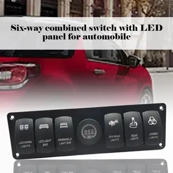 

Automotive Panel Switch LED Six Panel Combination Switch Creative Color LED Panel Switch With Voltage Capacity Display