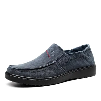 

Breathable Non Slip Cloth Shoes Dad Footwear 2020 Summer Fall Flat Heel Casual Shoes Slip on Loafers Men Canvas Espadrilles