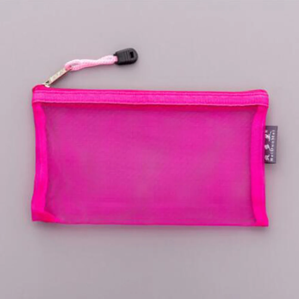 Модная цветная прозрачная сумка для карандашей на молнии, школьный чехол для карандашей, посылка для хранения, школьные принадлежности - Цвет: Rose