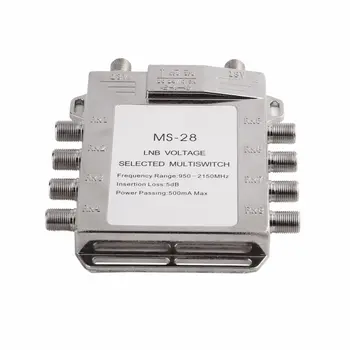 

New 2x8 DiSEqC Satellite Stand-Alone MultiSwitch FTA TV LNB Voltage Switch Cascade 2 in 8 multiswitch 2 LNB 1 TERR IN