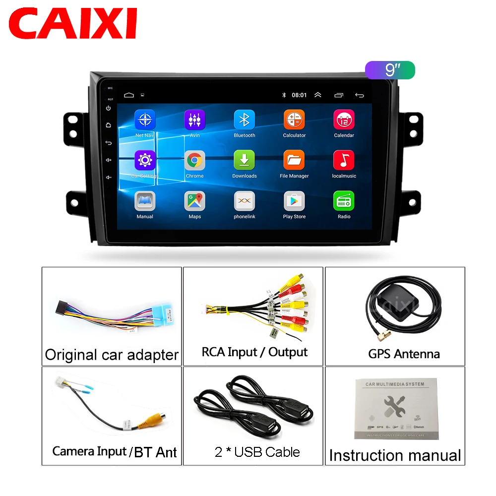 Автомобильный мультимедийный плеер CAIXI Android 9 0 2Din радио для Suzuki SX4 2006 2007 2009 2010 2011 2012