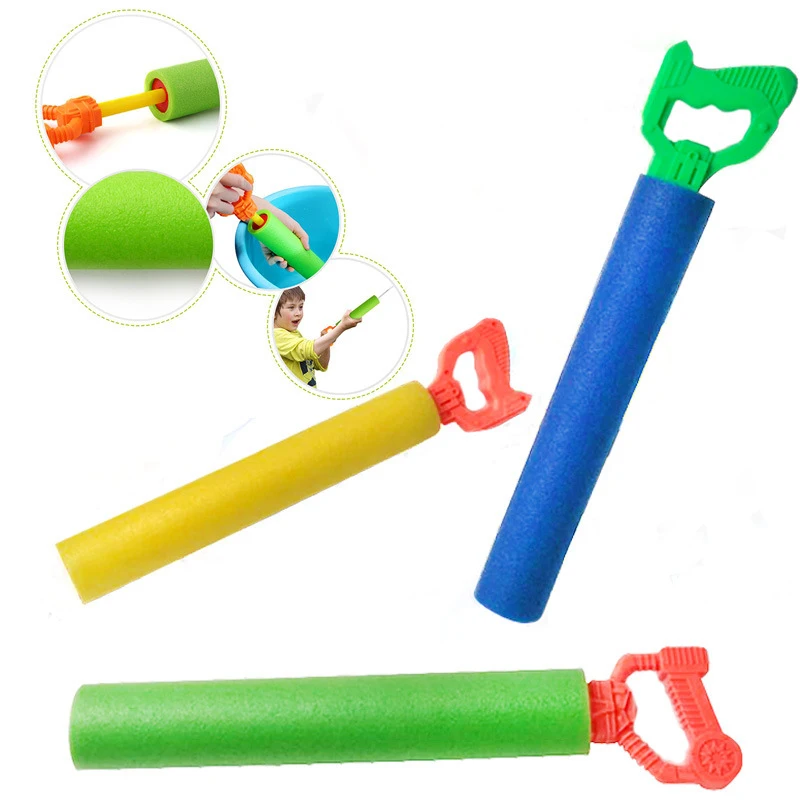 Promo  Pull-Type Eva Straight Water Cannon Sponge Water Jet Toy Children Beach Drifting Toy Water Cannon