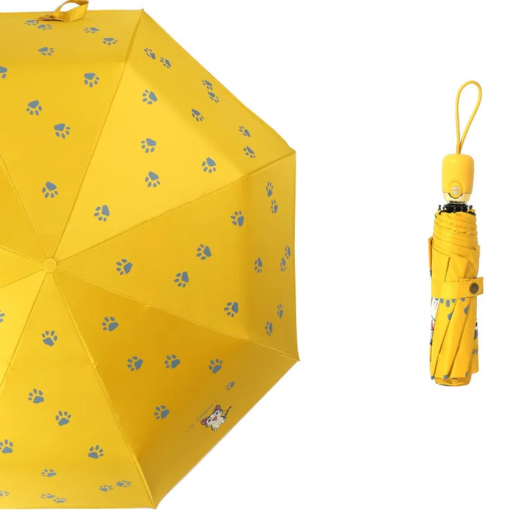 Только Jime креативный мультяшный автоматический зонт с ручкой три сложения черное покрытие солнцезащитный зонт складной мультяшный зонт - Цвет: 9