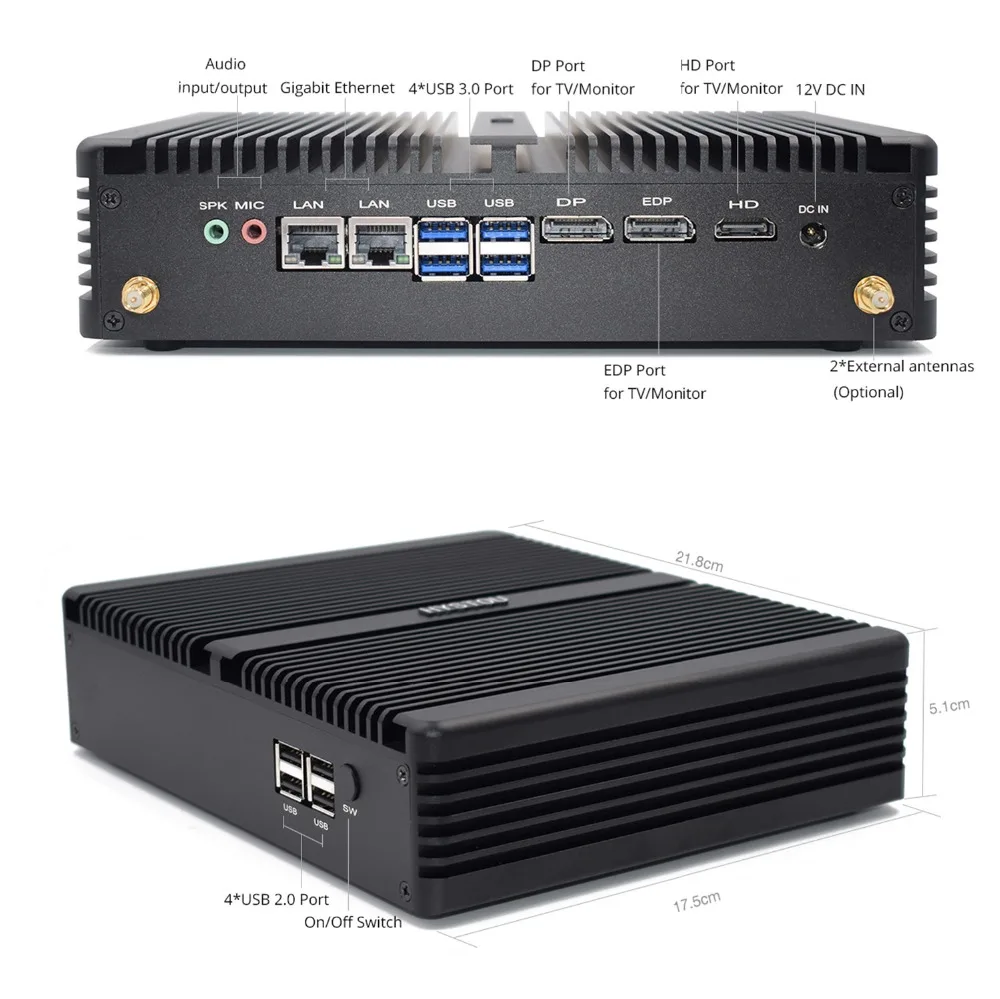 Flash Deal Quad Core i5 8250u minipc windows Dual Lan Fanless Industrial Computer UHD Graphics 620 Intel i7 8550U linux Gaming Desktop 8