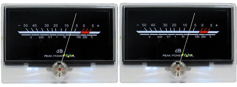 2pcs P-134 After Stage VU Meter Golden Voice Audio Level Power Discharge Flat Table Audio Level DB Headlight with Backlight