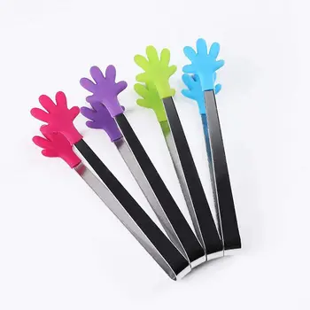 

New Set of 4 mini silicone and stainless steel multifunctional kitchen tongs for ice cream, food, spices, sugar