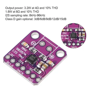 

MAX98357 I2S Breakout Interface Small Class D Audio Amplifier Module Sound Filterless Compact Lightweight For Raspberry Pi Esp32