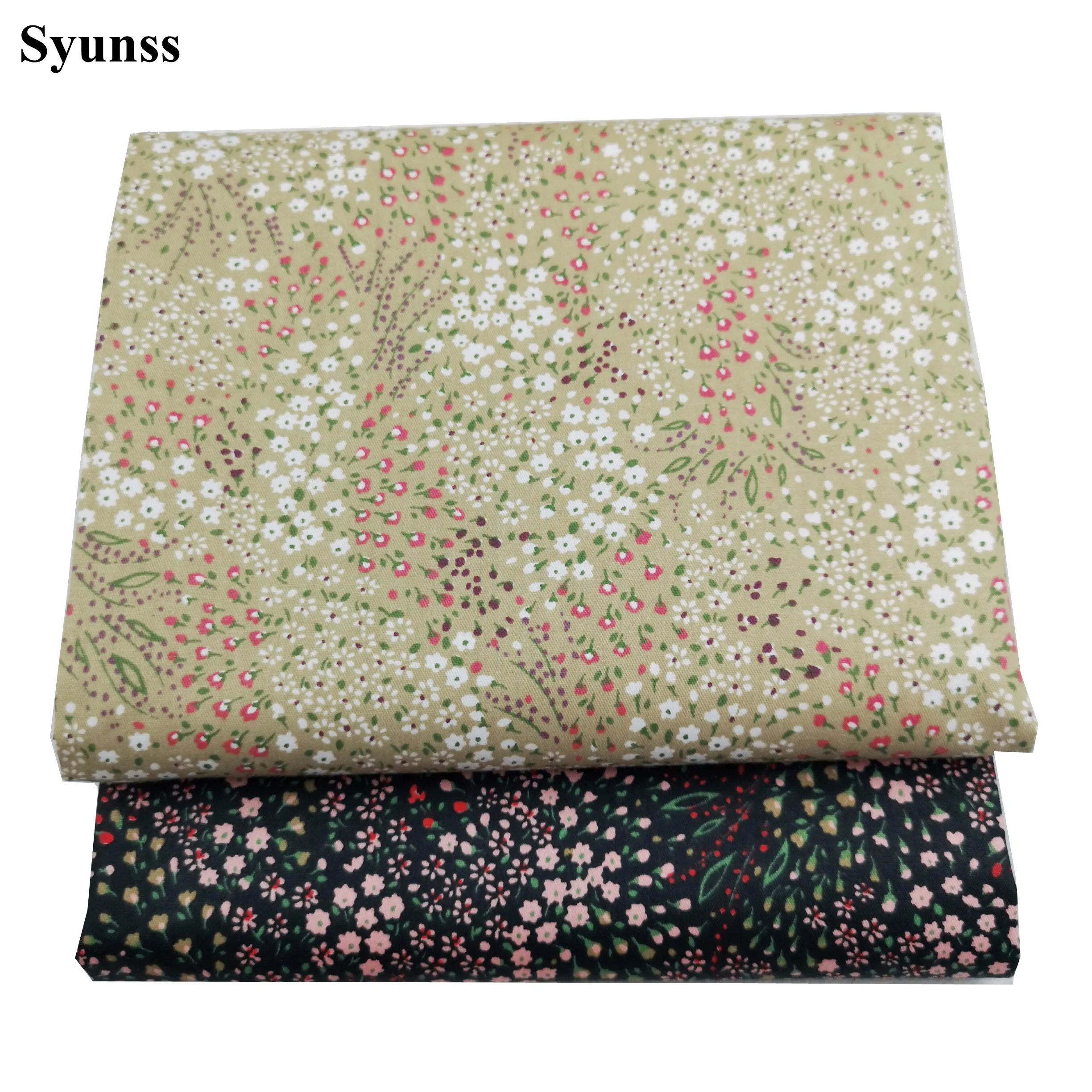 

Syunss New Flower Printed Twill Cotton Fabric DIY Tissue Patchwork Telas Sewing Baby Toy Bedding Quilting Tecido The Cloth