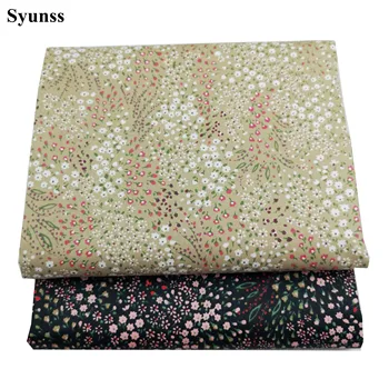 

Syunss New Flower Printed Twill Cotton Fabric DIY Tissue Patchwork Telas Sewing Baby Toy Bedding Quilting Tecido The Cloth