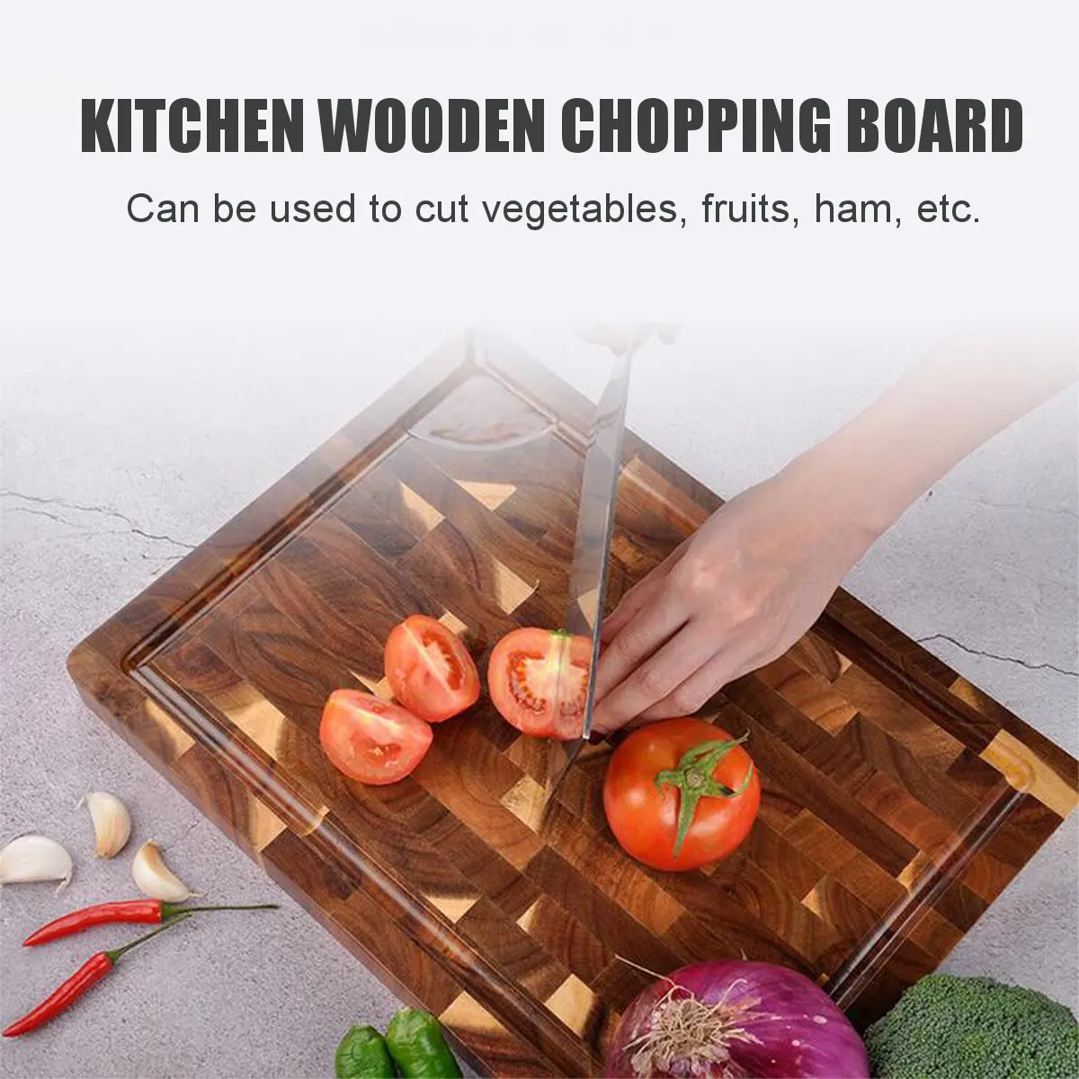 

Hot Wooden Chopping Board Bread Vegetables Fruits Cutting Mats Kitchen Cooking Tool Chopping Serving Tray Platter Knives Accesso