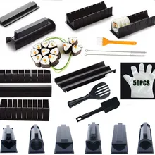 IYouNice 11Pcs/Set Sushi Maker Equipment Kit,Japanese Rice Ball Cake Roll Mold Sushi Multifunctional Mould Making Sushi Tools