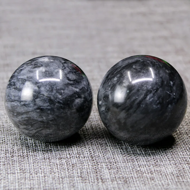 40MM Lady Fitness Balls Health Massage Ball Rraining Jade Feeling Solid Natural Stone Child Finger Baoding-ball