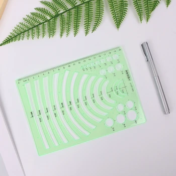 

Students Math Drawing Learning Plastic Template Ruler Protractor Green Plastic