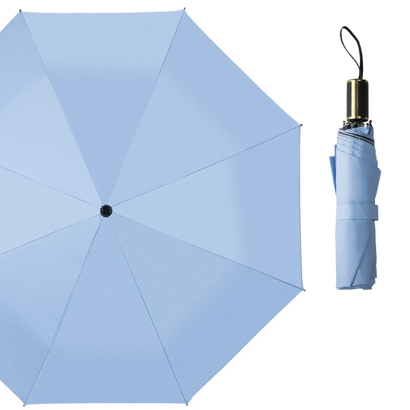 Солнцезащитный компактный маленький Зонт от дождя для женщин, складной, сильный, ветрозащитный, непромокаемый, мужской, белый, черный, розовый - Цвет: Blue