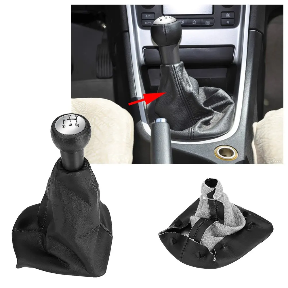 

Cars 5 Speed Gear Shift Stick Leather Gaitor Gaiter Knob Replacement for Peugeot Citroen Picasso Berlingo