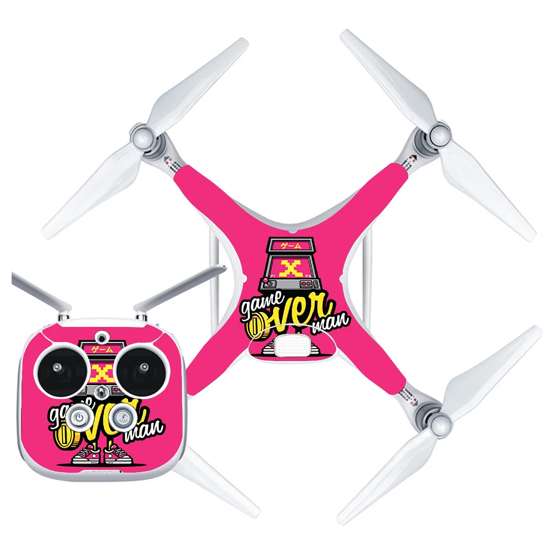 

Game Over Style Vinyl Skin Sticker for DJI Phantom 4 Drone And Remote Controller 0173