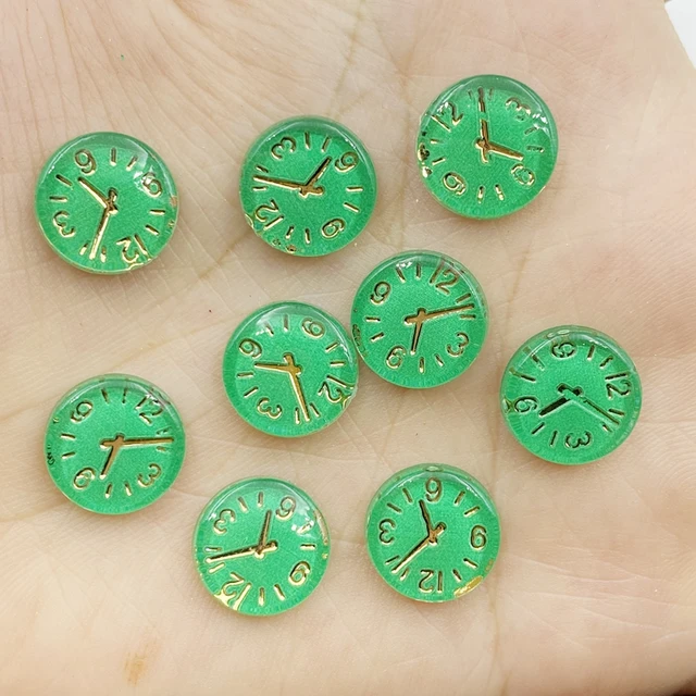 50Db Gyanta 12 Mm -Es Óra Lapos Hátsó Strassz Diy Scrapbook Díszítő Dekoráció Kézműves - Image 6