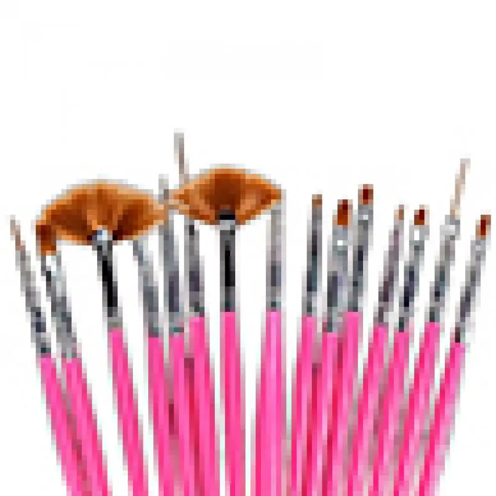 

50% Hot Sale 15 Pcs Set Pink Nail Art Paint Dot Draw Pens Brushes for UV Gel DIY Decoration Tool