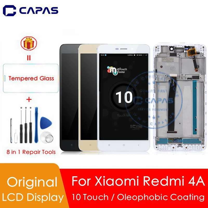 

Original For Xiaomi Redmi 4A LCD Display + Frame 10 Touch Screen Panel Assembly TouchScreen Replacement Spare Repair Parts