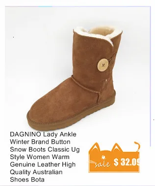 DAGNINO/Лидер продаж; бренд; австралийские ботильоны; botas; высокое качество; женские зимние теплые ботинки из натуральной кожи; большие размеры; Feminina