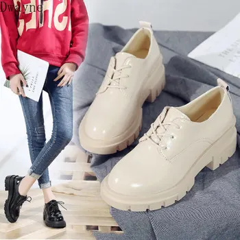 

Small leather shoes female 2019 spring and autumn new net red wild tide shoes soft leather British wind Japanese single shoes