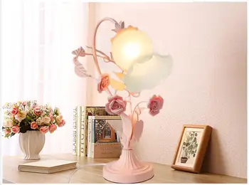 

Modern Ceramic Flower Table Lamp Children Room Decora LED AC Ceramic Roses Light Villa Bedroom Wedding Decoration LED Table Lamp