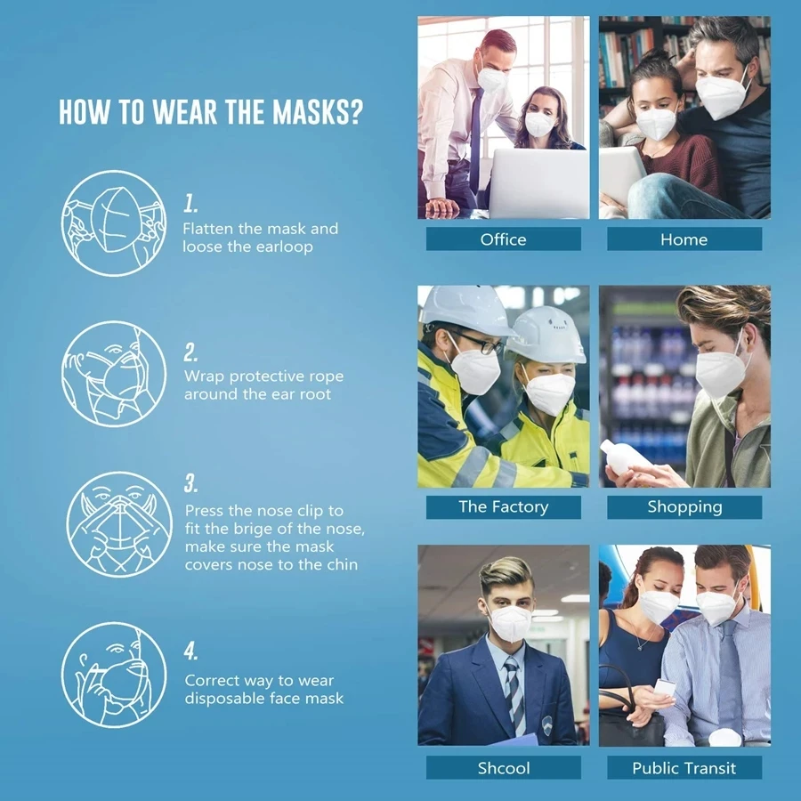 10-200 قطعة ffp2mask أسود kn95 mascarillas negra ا...