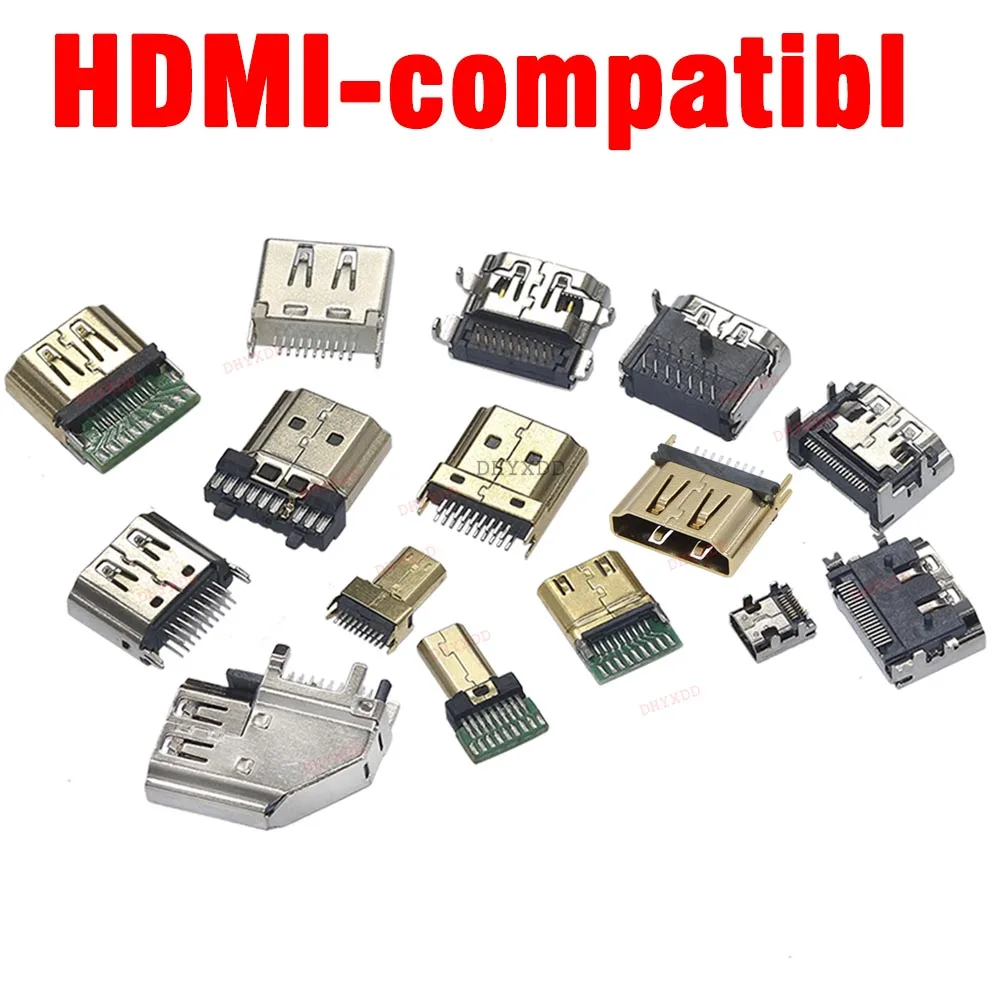 Pcb Conectores Hdmi Para Soldar Uds HDMI 19Pin 20P Conector Macho