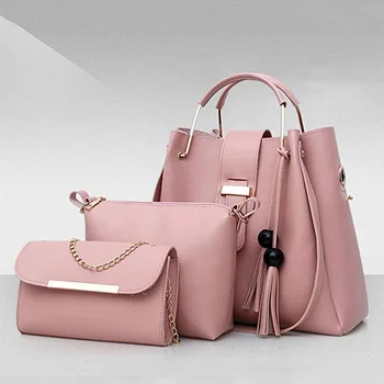

3 Pcs Women Handbag Set 2019 Messenger Bags Ladies Fashion Shoulder Bag Lady PU Leather Casual Female Shopper Tote Sac Femme