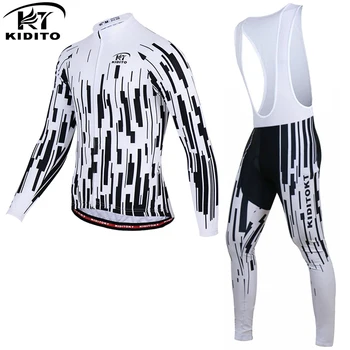 

KIDITOKT 2020 Breathable Bib Cycling Set Long Sleeve Mountain Bike Cycling Clothing Racing Bicycle Cycling Jersey Suit For Man