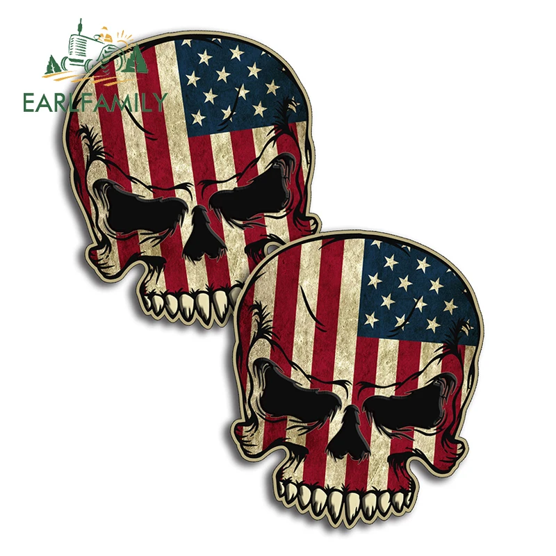 EARLFAMILY 13 см x 11 1 Автомобильная наклейка s США деревенский винтажный череп