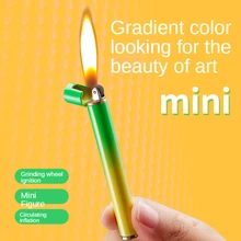 

Creative Cigarette Type Open Flame Lighter Cycle Inflatable Mini Trend Gradient Open Flame Grinding Wheel Inflatable Lighter