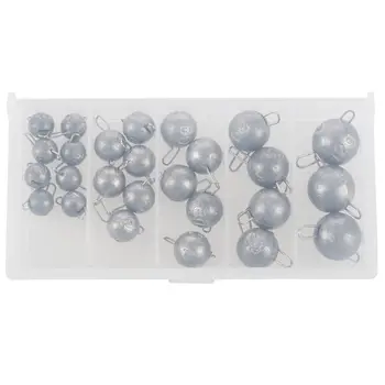 

26Pcs/Set 5 Sizes Fishing Weight Sea Fishing Lead Mould Split Shot Head Jigs Fishing Lead Sinker Weights Tackle Kit Accessories