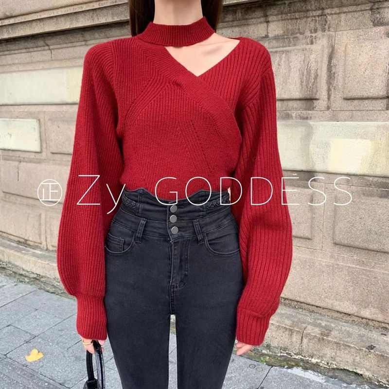 Women Sweaters Jumpers Autumn Solid 