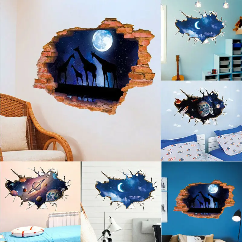 

1PC 3D DIY Family Decoration Stickers Ceiling Wall Sticker PVC Poster Removable Mural Decals Vinyl Art Room Space Decor