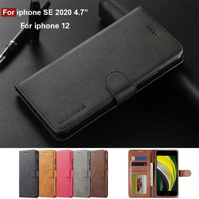 

Case For iphone SE 12 pro max 2020 Case Leather Vintage Phone Case For iphone 11 X XR Xs 6 7 8 plus Case Flip Wallet Cover Cover