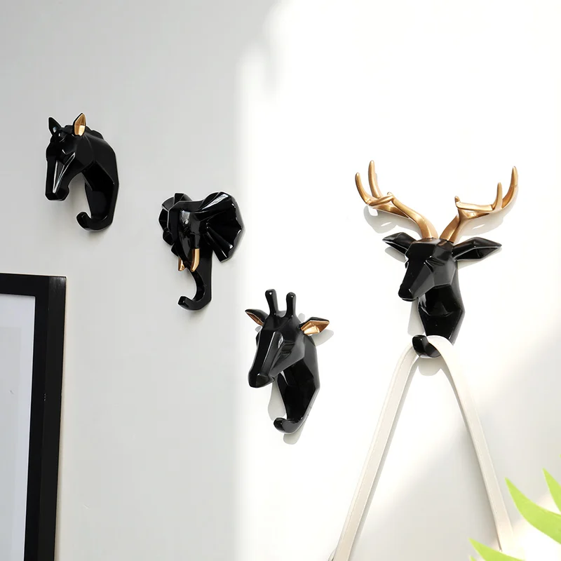 Cute Animals Key umbrella Hook Hanger Wall Hanger Design Decorative Hooks Towel for Kitchen Key Holder wall hooks decorative 2
